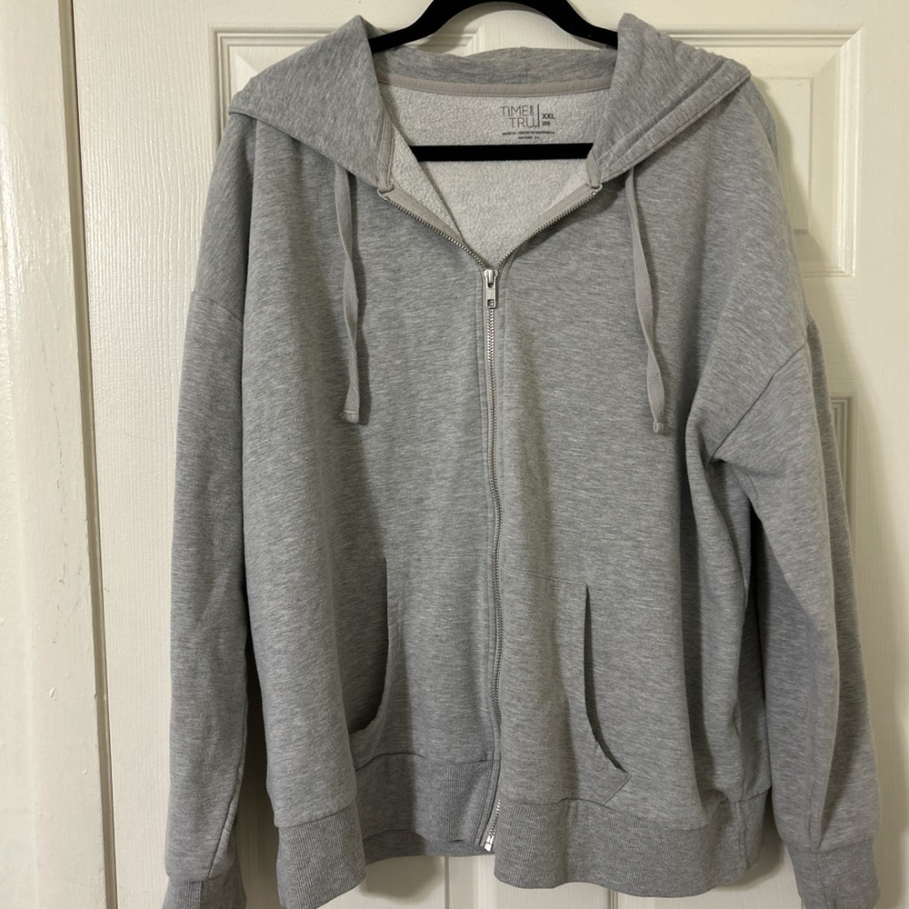 Time and Tru Men's Zip-Up Gray Hoodie